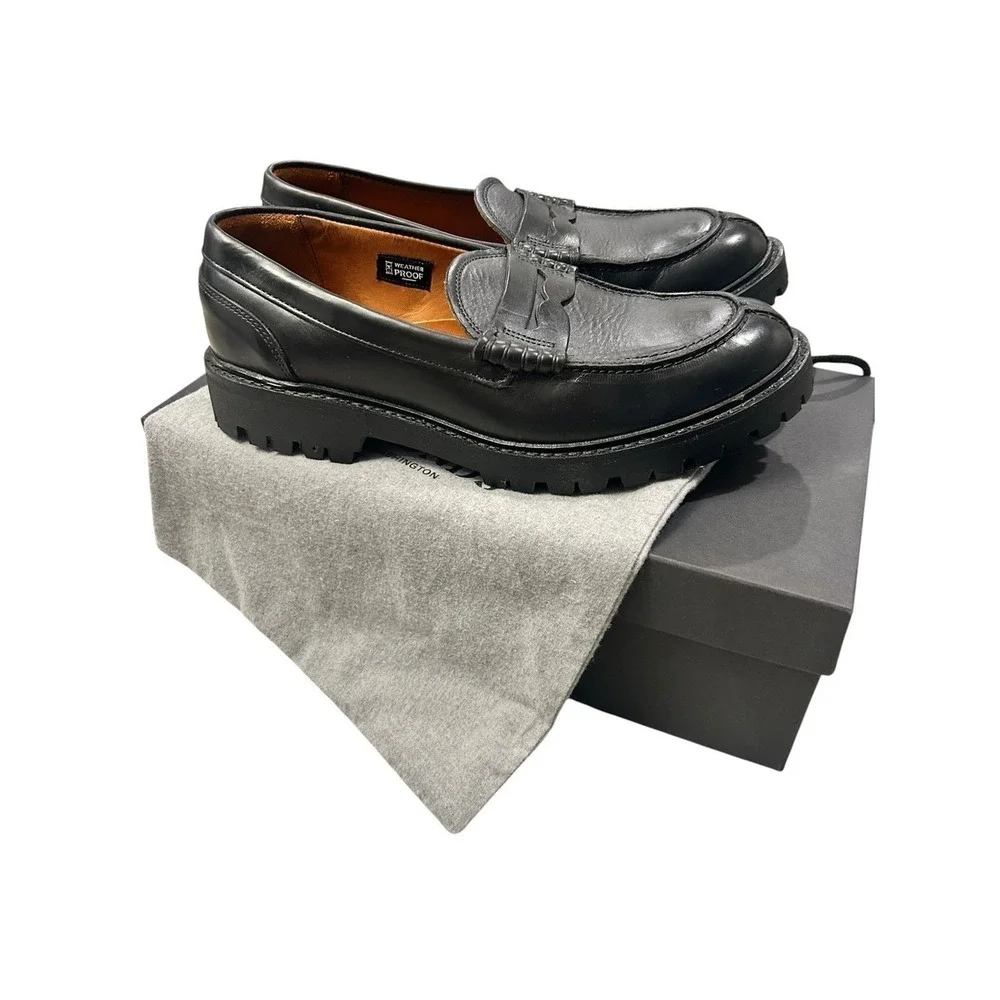 Allen Edmonds Freeport Weatherproof Penny Loafers Men's‎ Black Leather Lug 8.5